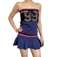 
              Varsity Knit Dress - Black/Pink
            