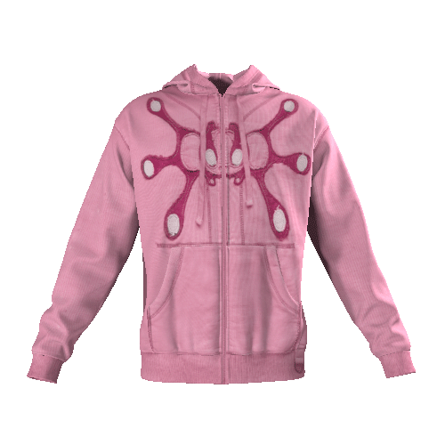 Angel99 Zip-Up Hoodie - Pink