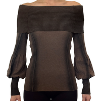 
              Clover Knit Top - Brown
            